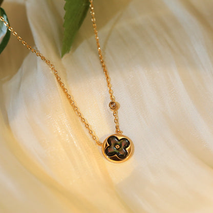 [Novalux]SUN PEDANT ROSE GOLD 1 DIAMOND NECKLACE
