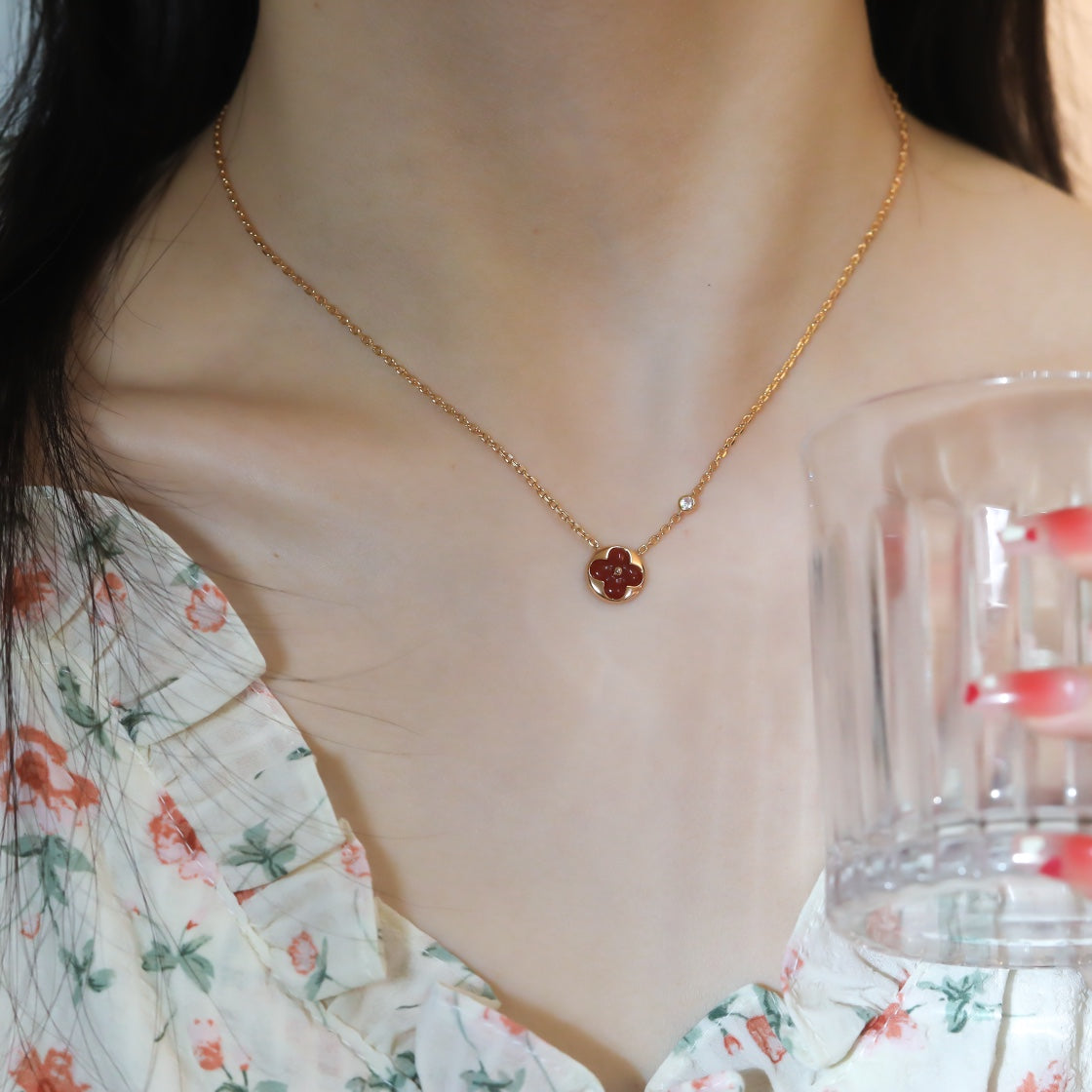 [Novalux]SUN PEDANT ROSE GOLD 1 DIAMOND NECKLACE