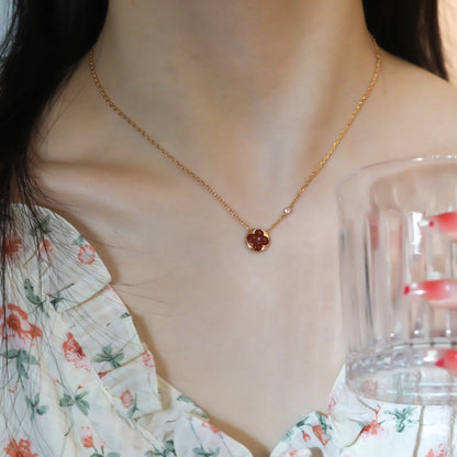 [Novalux]SUN PEDANT ROSE GOLD 1 DIAMOND NECKLACE