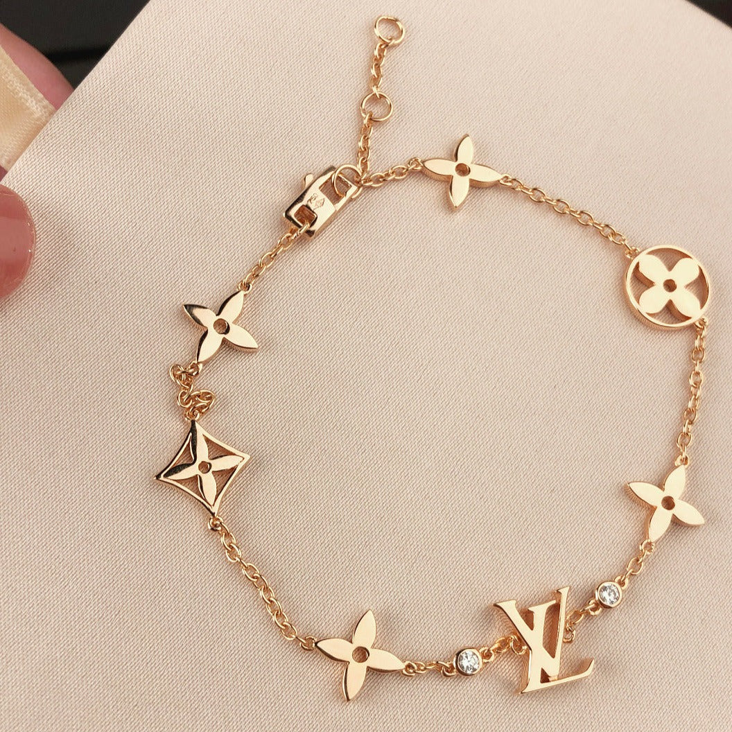 [Novalux]STAR AND SUN 7 MOTIFS GOLD BRACELET