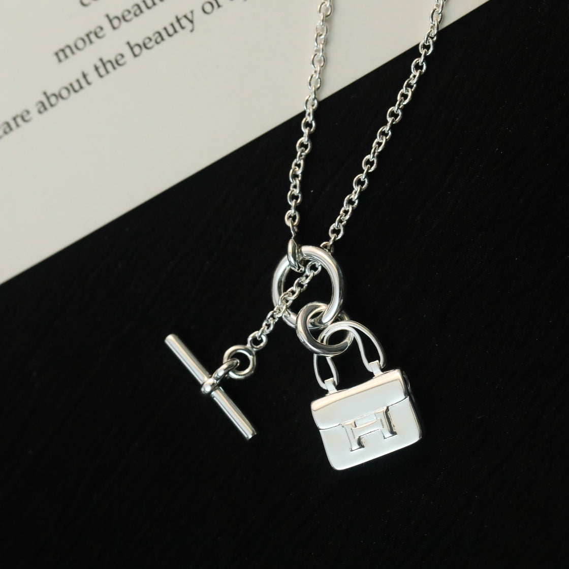 [Novalux]POP H PEDANT SILVER NECKLACE