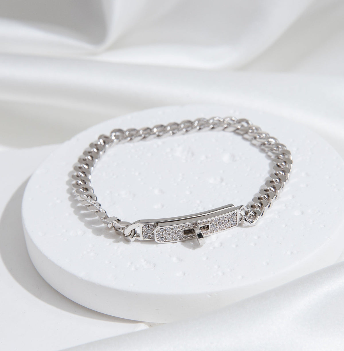 [Novalux]KELLY CHAIN SILVER DIAMOND BRACELET