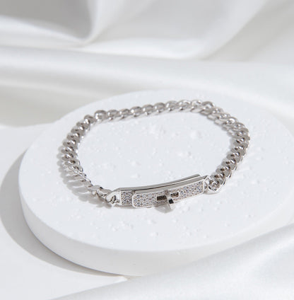 [Novalux]KELLY CHAIN SILVER DIAMOND BRACELET