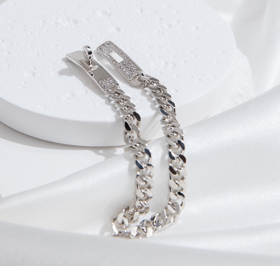 [Novalux]KELLY CHAIN SILVER DIAMOND BRACELET