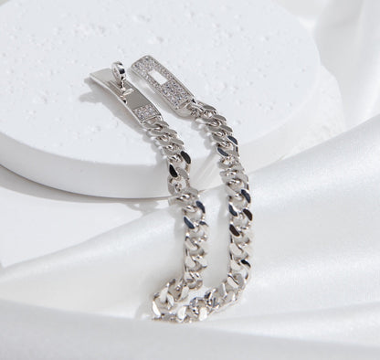 [Novalux]KELLY CHAIN SILVER DIAMOND BRACELET