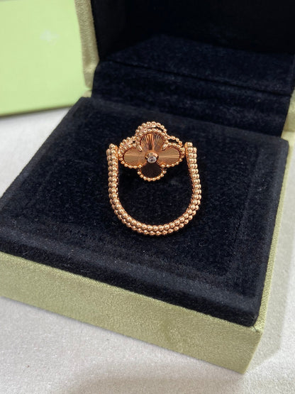 [Novalux]LUCKY CLOVER ROSE GOLD REVERSIBLE RING