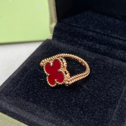 [Novalux]LUCKY CLOVER ROSE GOLD REVERSIBLE RING