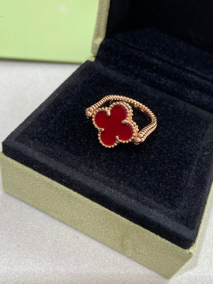 [Novalux]LUCKY CLOVER ROSE GOLD REVERSIBLE RING