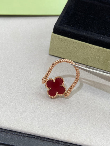 [Novalux]LUCKY CLOVER ROSE GOLD REVERSIBLE RING