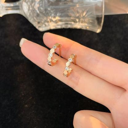[Novalux]BEE LOVE DIAMOND HOOP EARRINGS