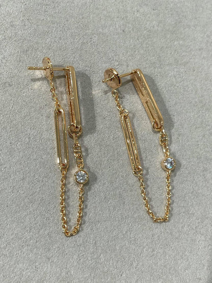 [Novalux]CHAINE CHAOS DIAMOND DROP EARRINGS