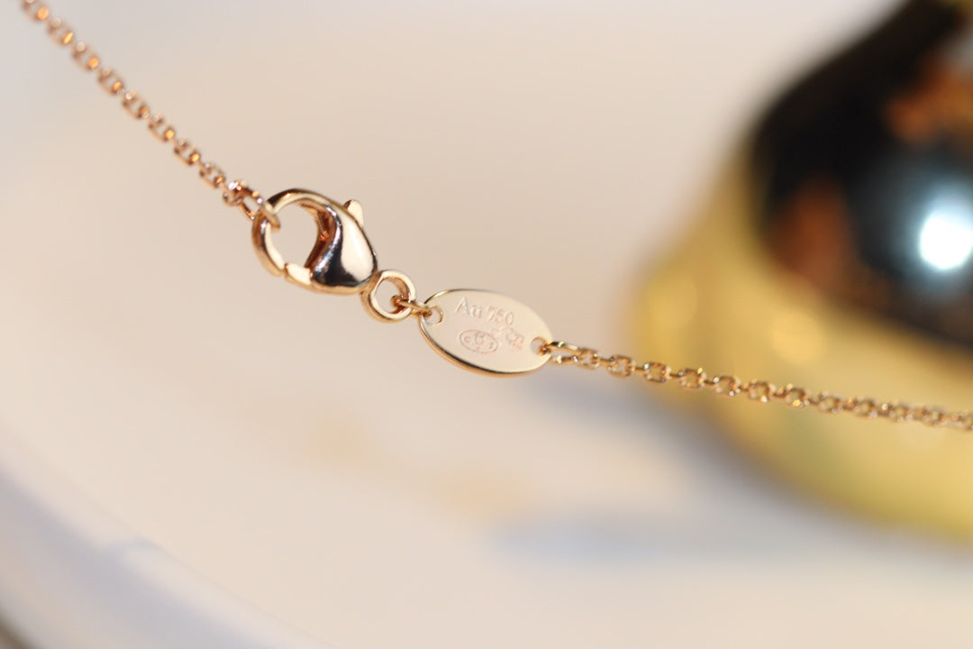 [Novalux]JEUX MALACHITE 1 DIAMOND ROSE GOLD NECKLACE
