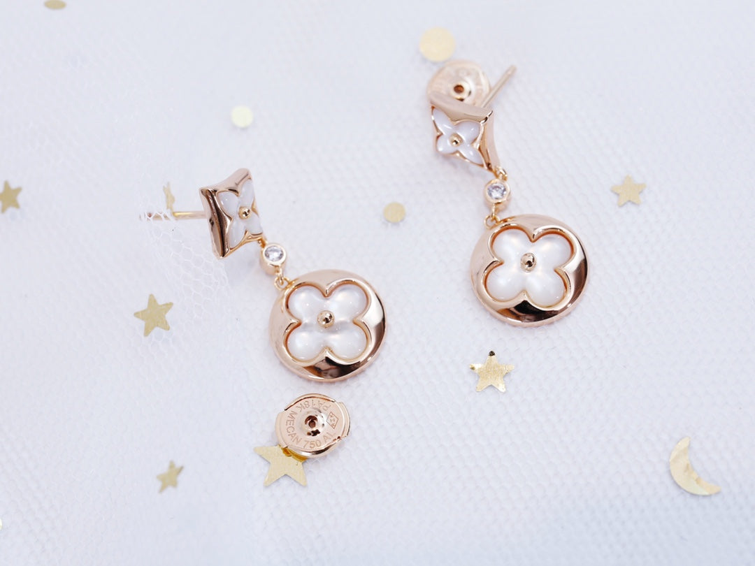 [Novalux]STAR AND SUN ROSE GOLD MOP DROP EARRINGS