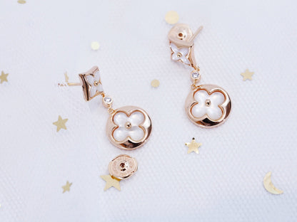 [Novalux]STAR AND SUN ROSE GOLD MOP DROP EARRINGS