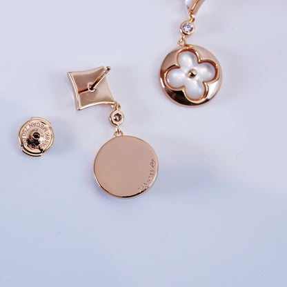 [Novalux]STAR AND SUN ROSE GOLD MOP DROP EARRINGS