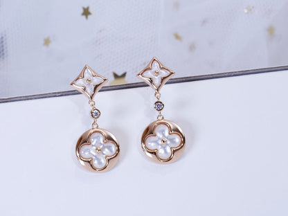 [Novalux]STAR AND SUN ROSE GOLD MOP DROP EARRINGS