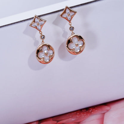 [Novalux]STAR AND SUN ROSE GOLD MOP DROP EARRINGS