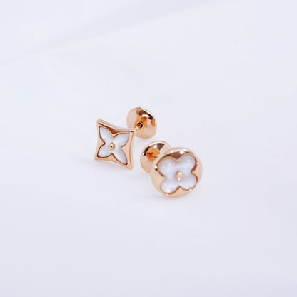 [Novalux]STAR AND SUN ROSE GOLD MOP STUD EARRINGS