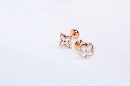 [Novalux]STAR AND SUN ROSE GOLD MOP STUD EARRINGS
