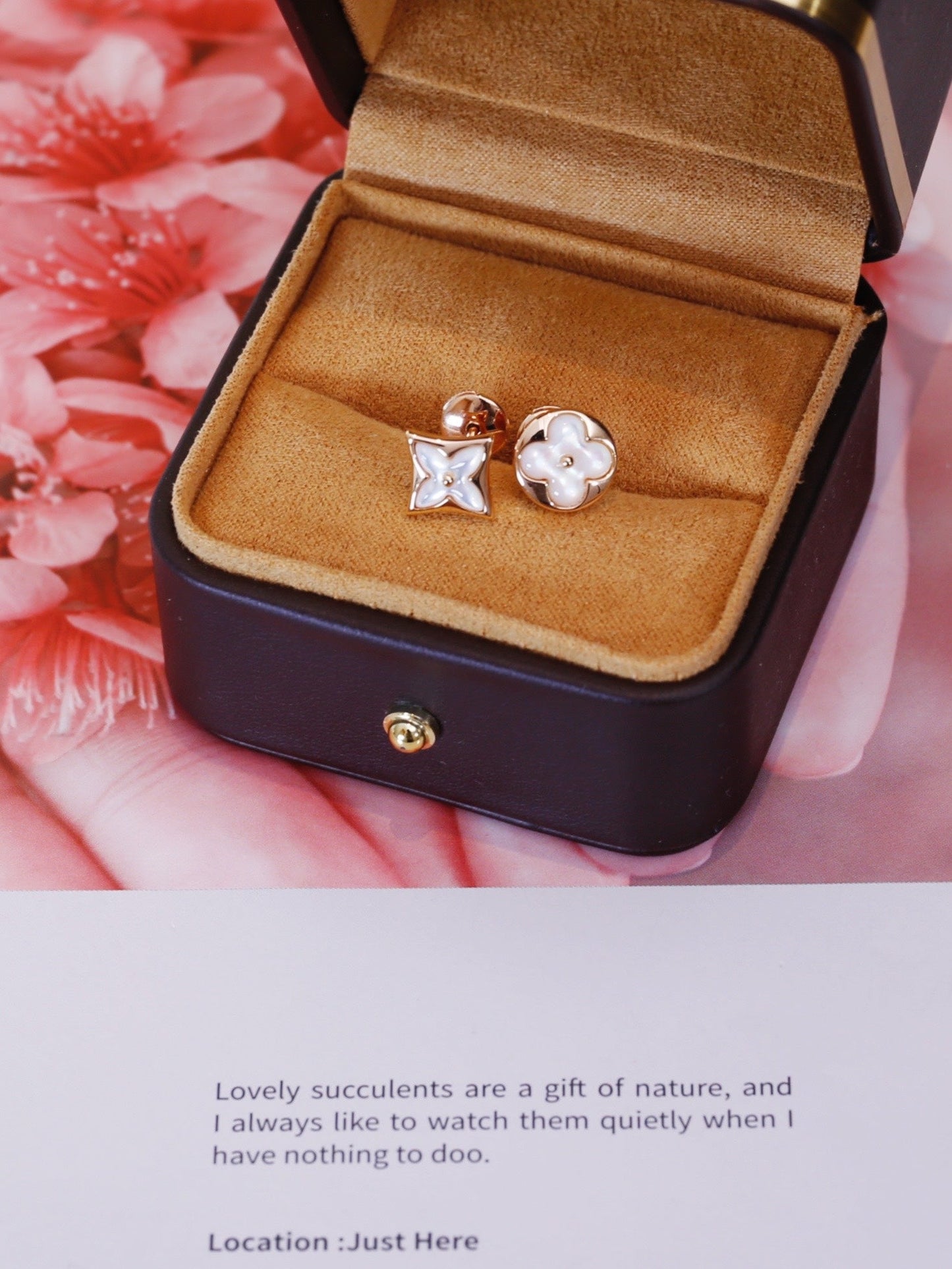 [Novalux]STAR AND SUN ROSE GOLD MOP STUD EARRINGS