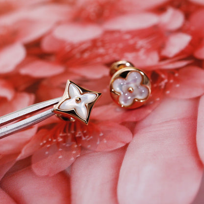 [Novalux]STAR AND SUN ROSE GOLD MOP STUD EARRINGS