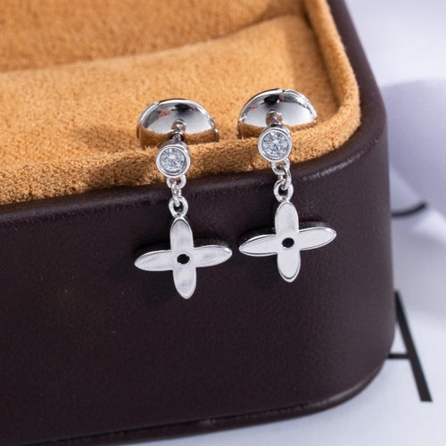 [Novalux]VIDYLLE SILVER DIAMOND MINI DROP EARRINGS