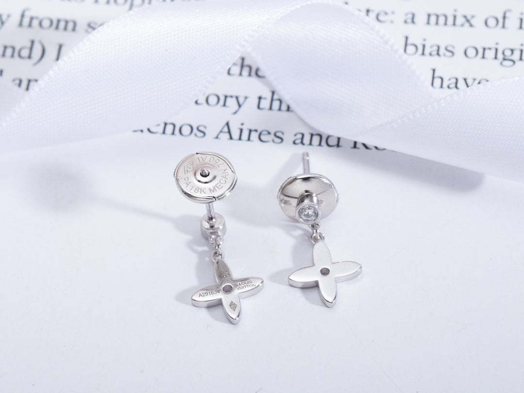 [Novalux]VIDYLLE SILVER DIAMOND MINI DROP EARRINGS