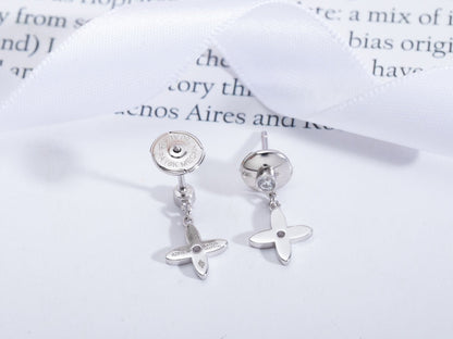 [Novalux]VIDYLLE SILVER DIAMOND MINI DROP EARRINGS