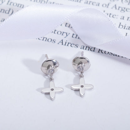 [Novalux]VIDYLLE SILVER DIAMOND MINI DROP EARRINGS