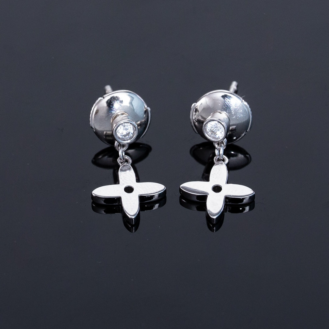 [Novalux]VIDYLLE SILVER DIAMOND MINI DROP EARRINGS