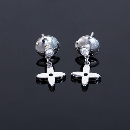 [Novalux]VIDYLLE SILVER DIAMOND MINI DROP EARRINGS