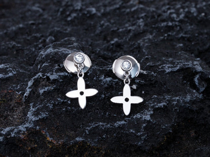 [Novalux]VIDYLLE SILVER DIAMOND MINI DROP EARRINGS