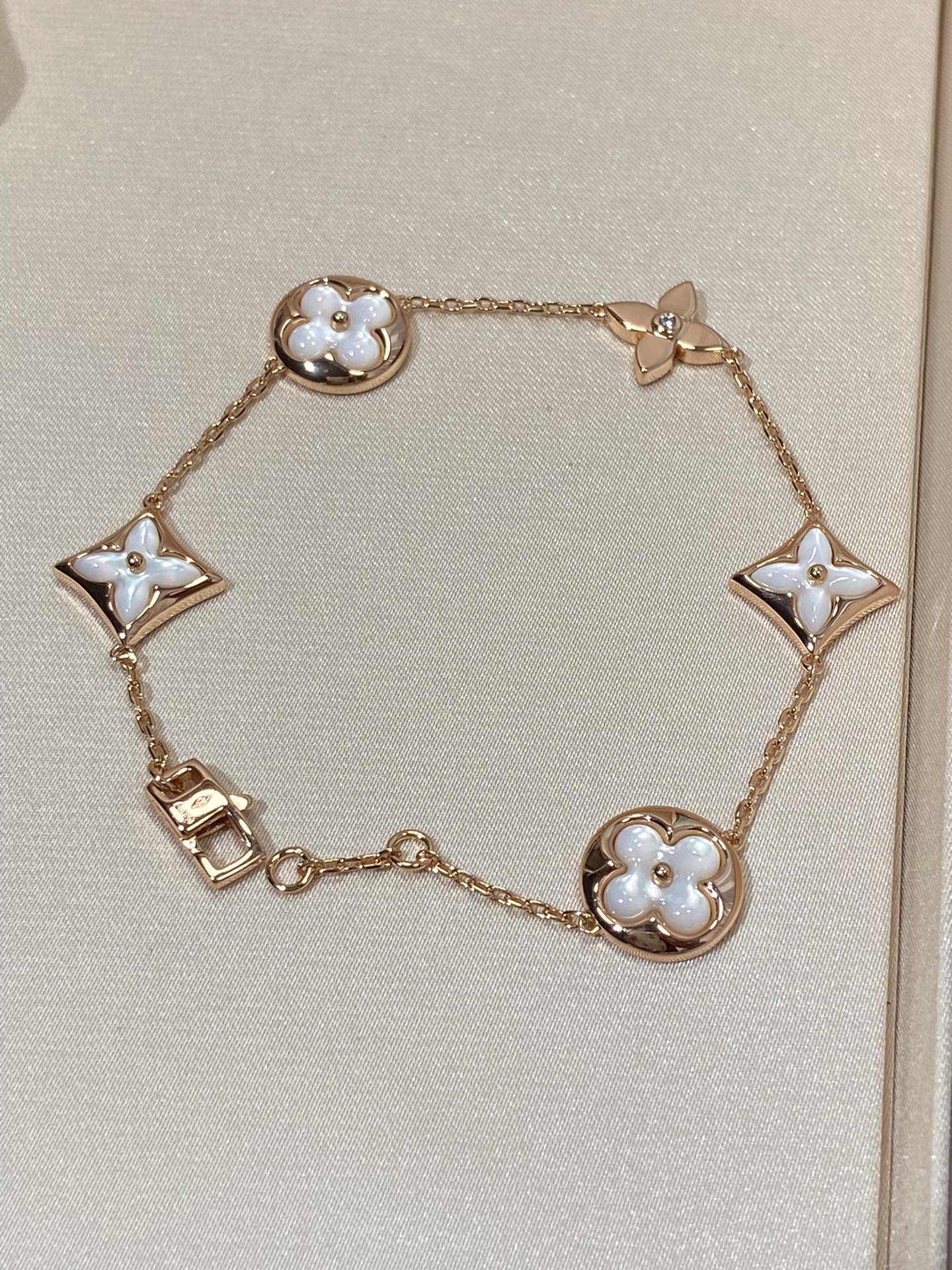 [Novalux]STAR AND SUN 5 MOTIF MOP ROSE GOLD BRACELET