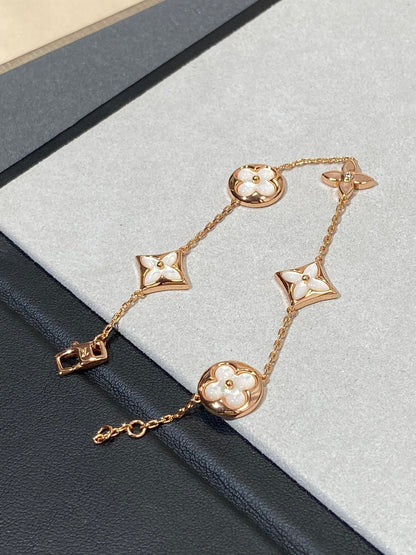 [Novalux]STAR AND SUN 5 MOTIF MOP ROSE GOLD BRACELET