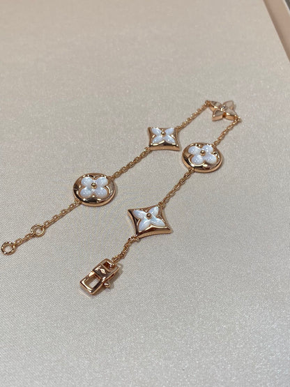 [Novalux]STAR AND SUN 5 MOTIF MOP ROSE GOLD BRACELET
