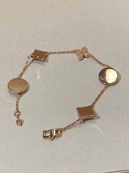[Novalux]STAR AND SUN 5 MOTIF MOP ROSE GOLD BRACELET