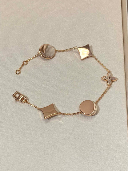 [Novalux]STAR AND SUN 5 MOTIF MOP ROSE GOLD BRACELET