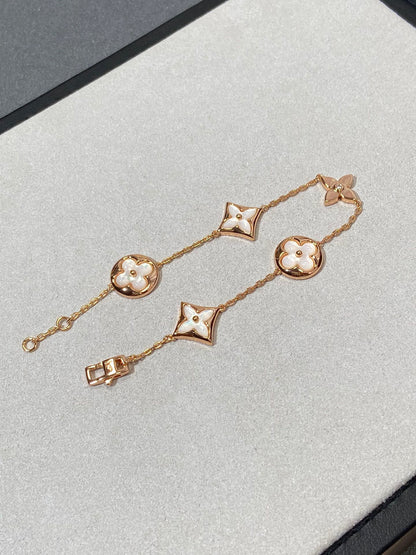 [Novalux]STAR AND SUN 5 MOTIF MOP ROSE GOLD BRACELET