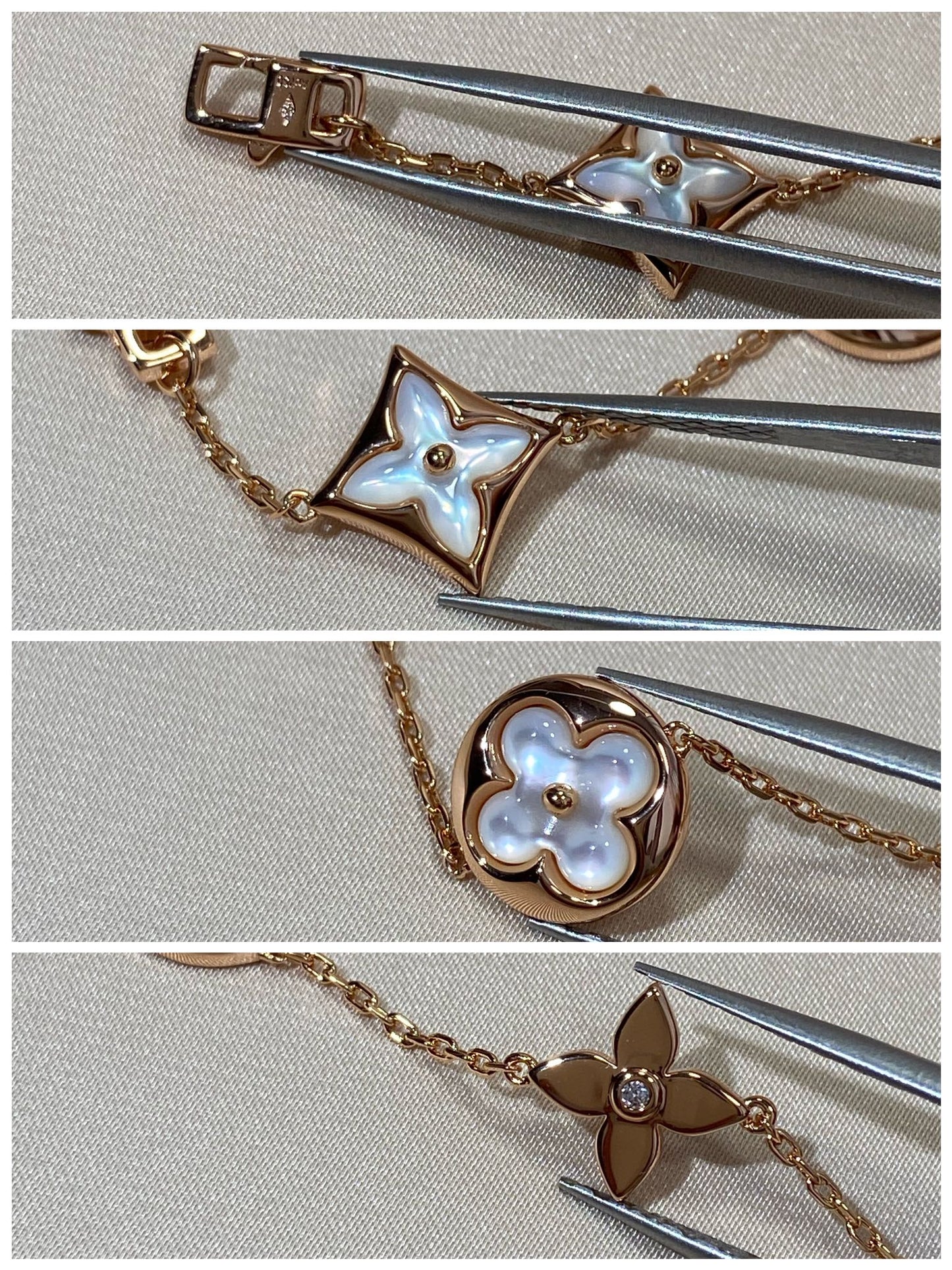 [Novalux]STAR AND SUN 5 MOTIF MOP ROSE GOLD BRACELET
