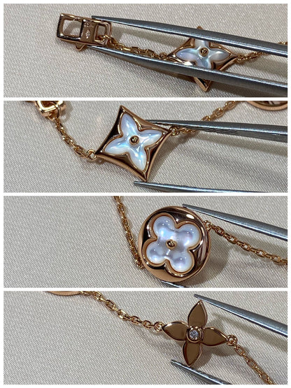 [Novalux]STAR AND SUN 5 MOTIF MOP ROSE GOLD BRACELET
