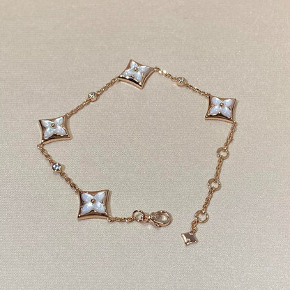 [Novalux]STAR 4 MOTIF MOP DIAMOND ROSE GOLD BRACELET