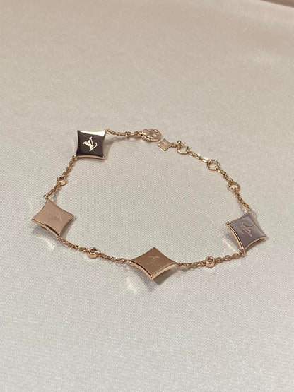 [Novalux]STAR 4 MOTIF MOP DIAMOND ROSE GOLD BRACELET