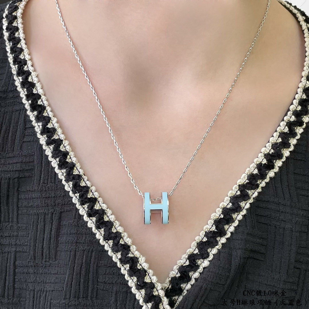 [Novalux]POP H SKY BLUE NECKLACE