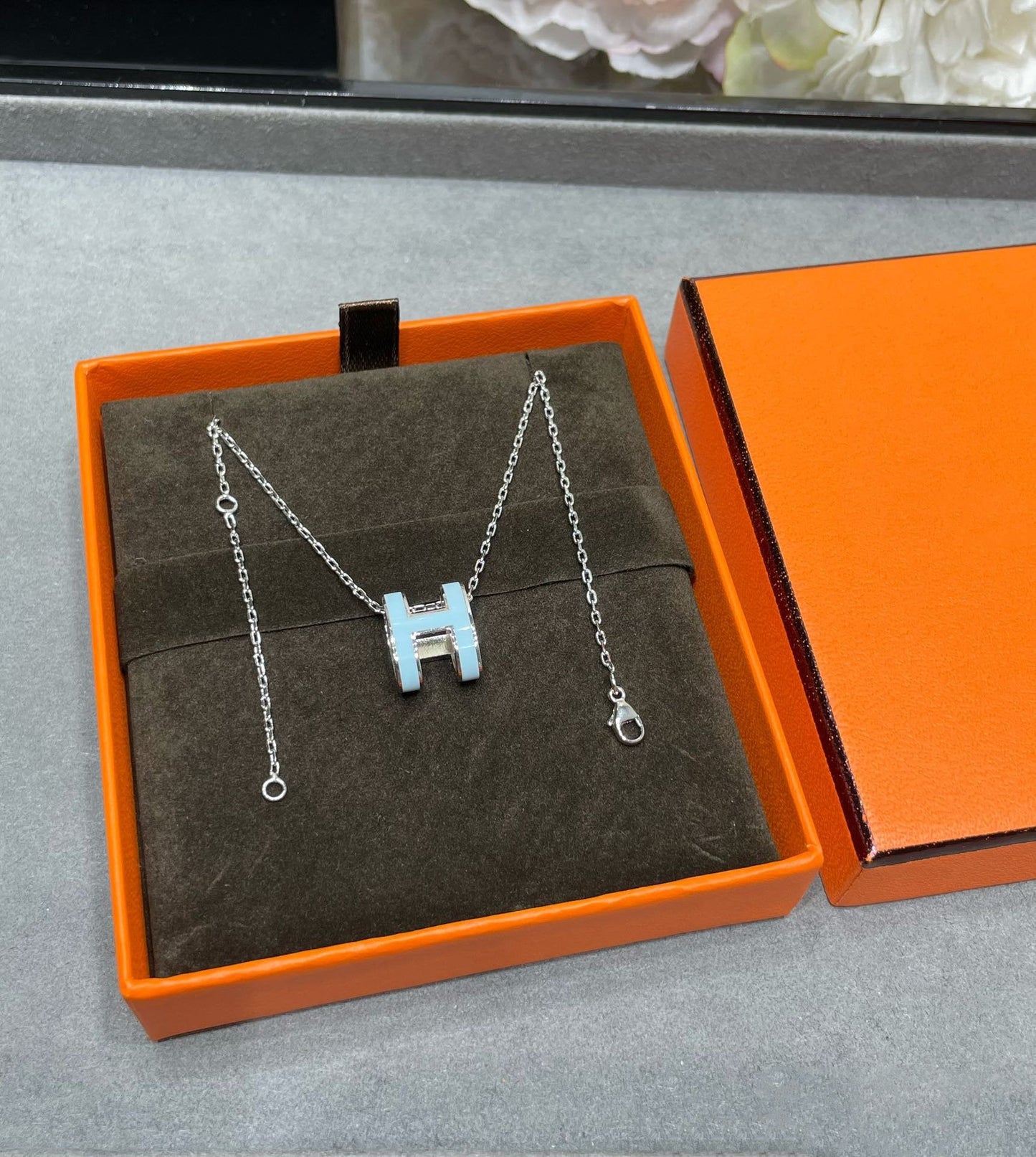 [Novalux]POP H SKY BLUE NECKLACE