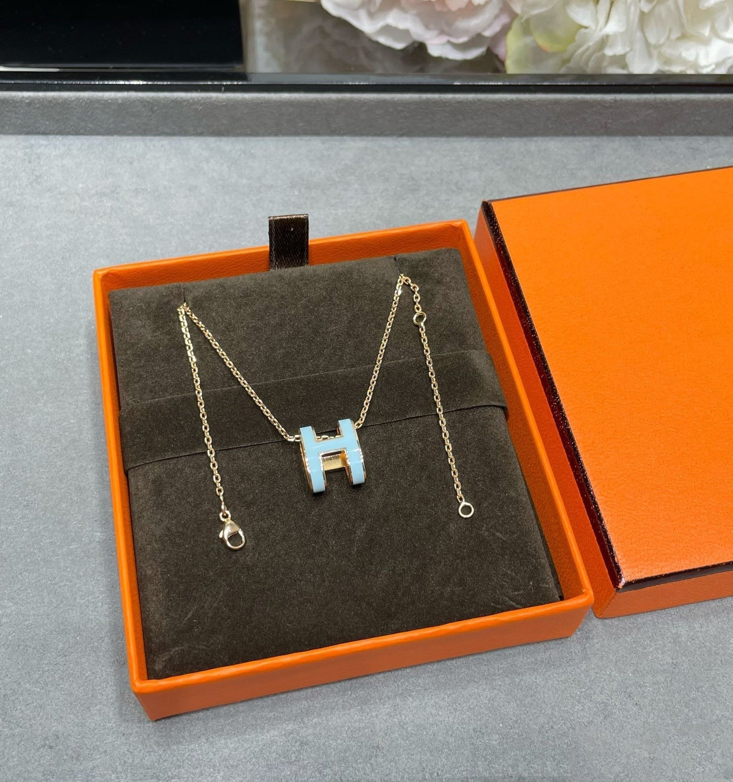 [Novalux]POP H SKY BLUE NECKLACE
