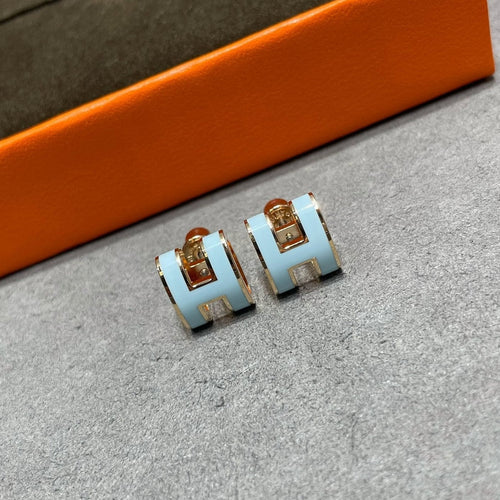 [Novalux]POP H SKY BLUE STUD EARRINGS