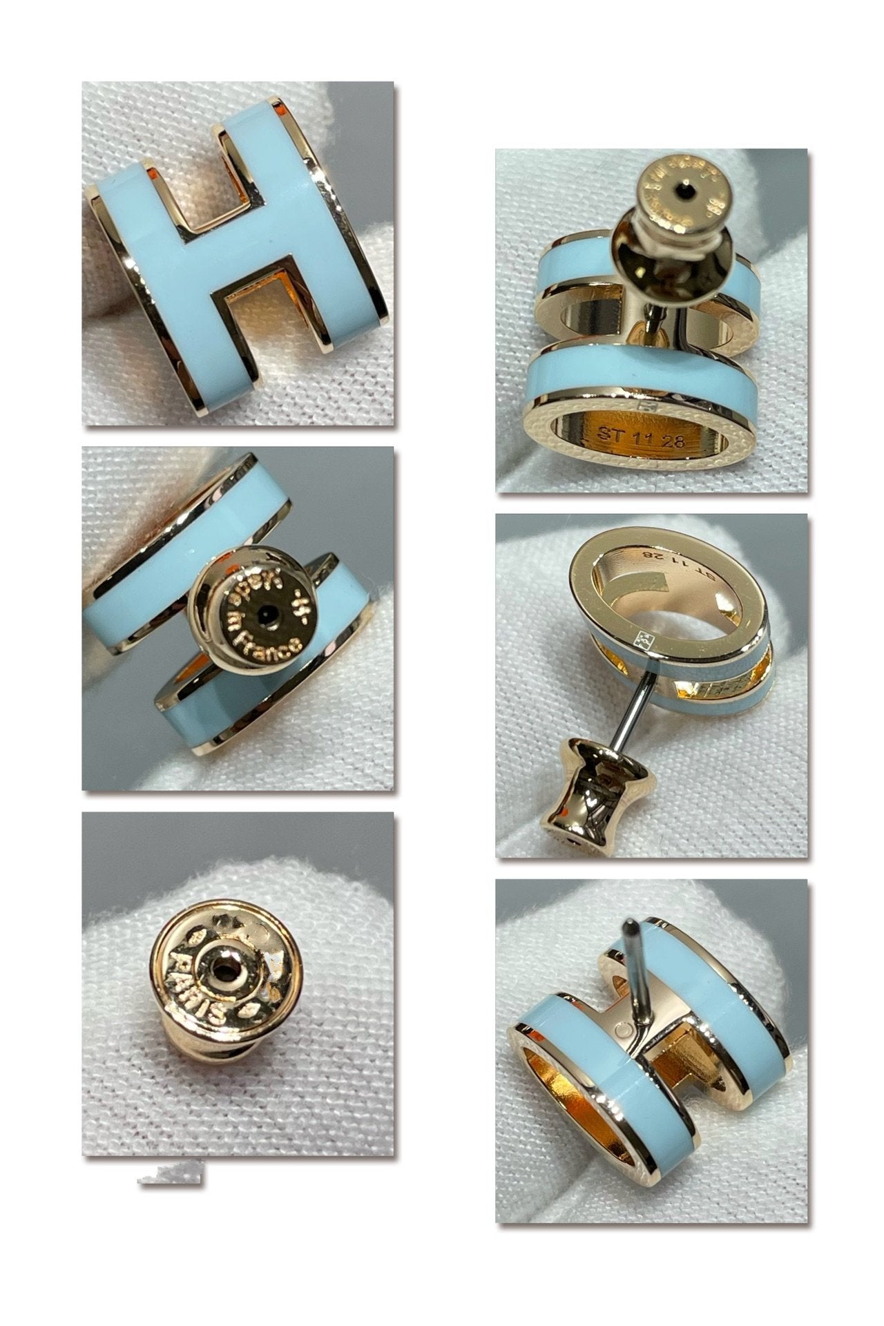 [Novalux]POP H SKY BLUE STUD EARRINGS