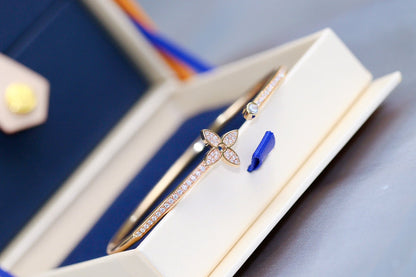 [Novalux]IDYLLE ROSE GOLD OPEN BRACELET DIAMOND PAVED