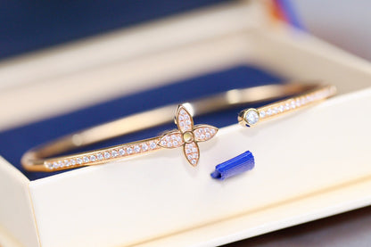 [Novalux]IDYLLE ROSE GOLD OPEN BRACELET DIAMOND PAVED