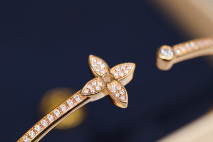[Novalux]IDYLLE ROSE GOLD OPEN BRACELET DIAMOND PAVED